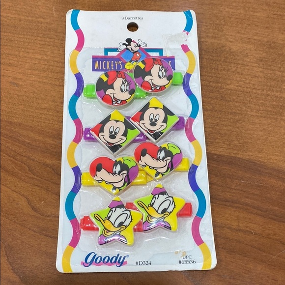 NWOT Vintage Goody Mickey Mouse Kids Hair Barrettes 1993 - Picture 1 of 4